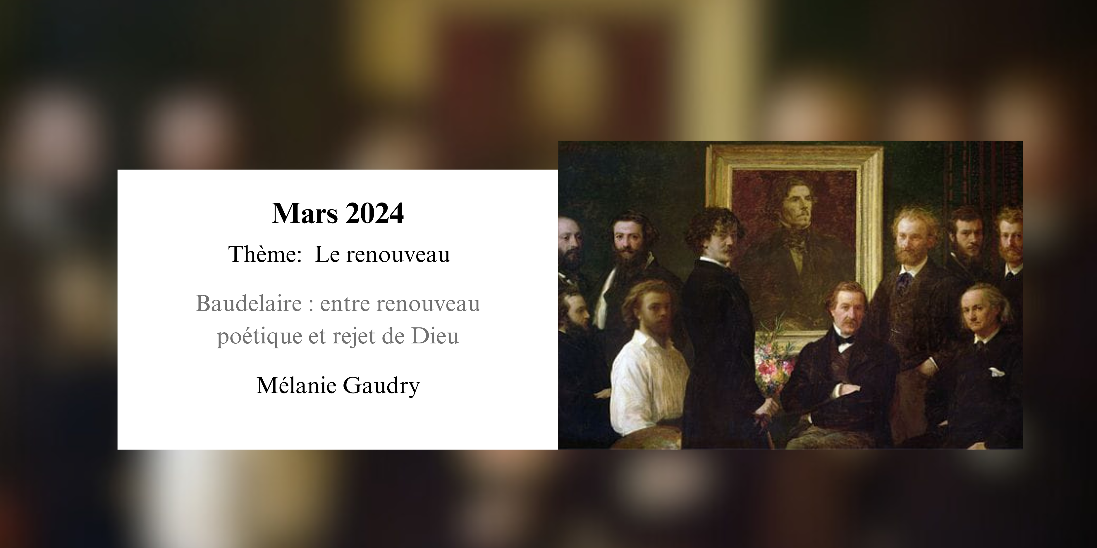 Baudelaire : entre renouveau poétique et rejet de Dieu