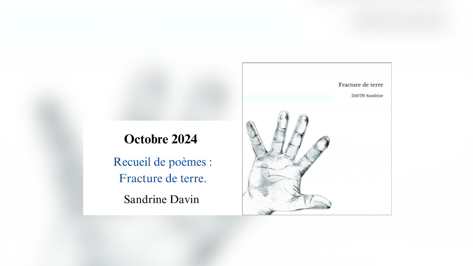 Sandrine Davin : Fracture de terre.